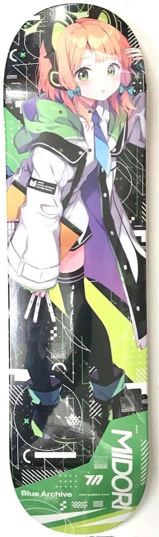 ブルアカ スケートデッキ 才羽ミドリ 描き下ろし NPTJPCFF ブルー